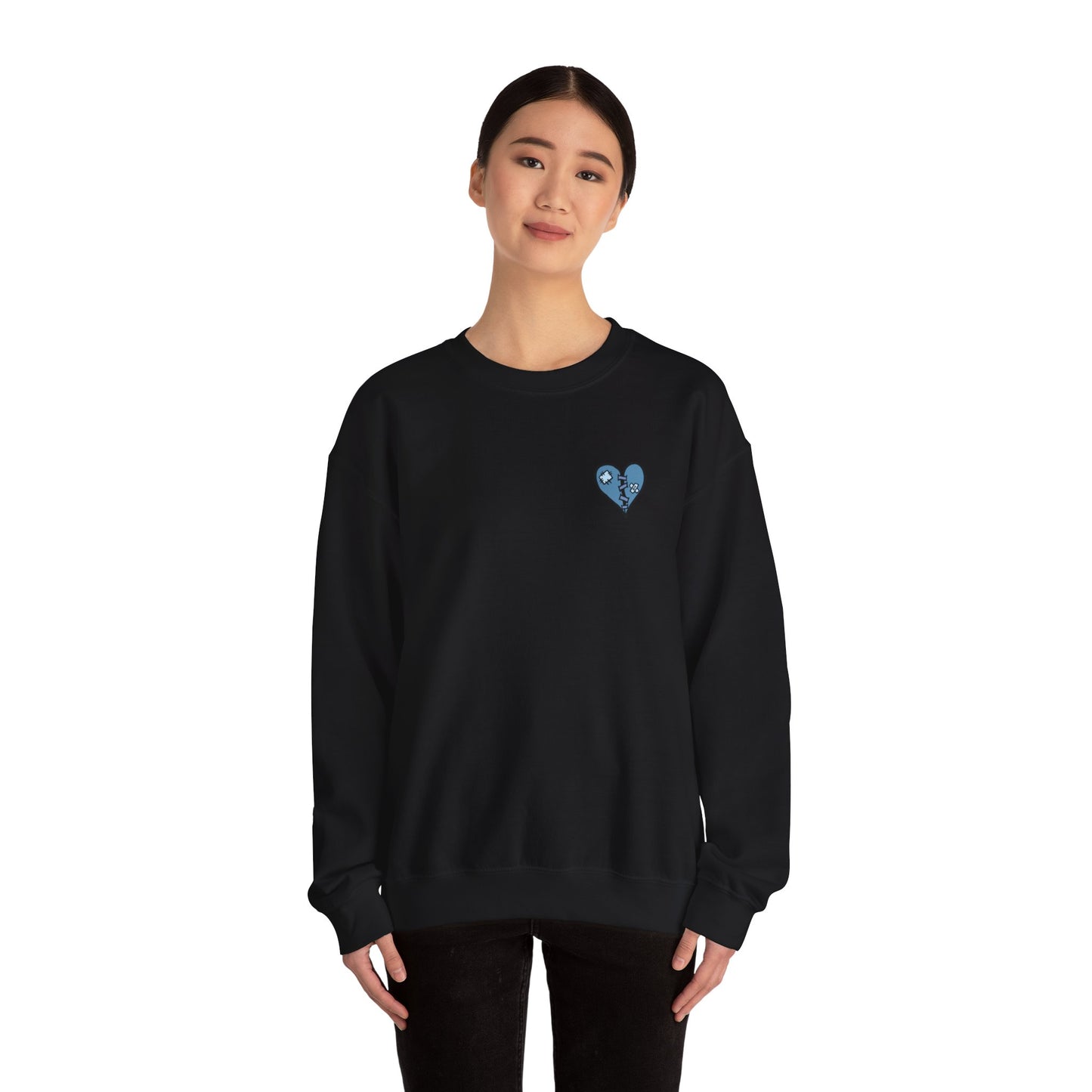 Emo Asf 90's Stoner Unisex Heavy Blend Sweatshirt (Blue Heart)
