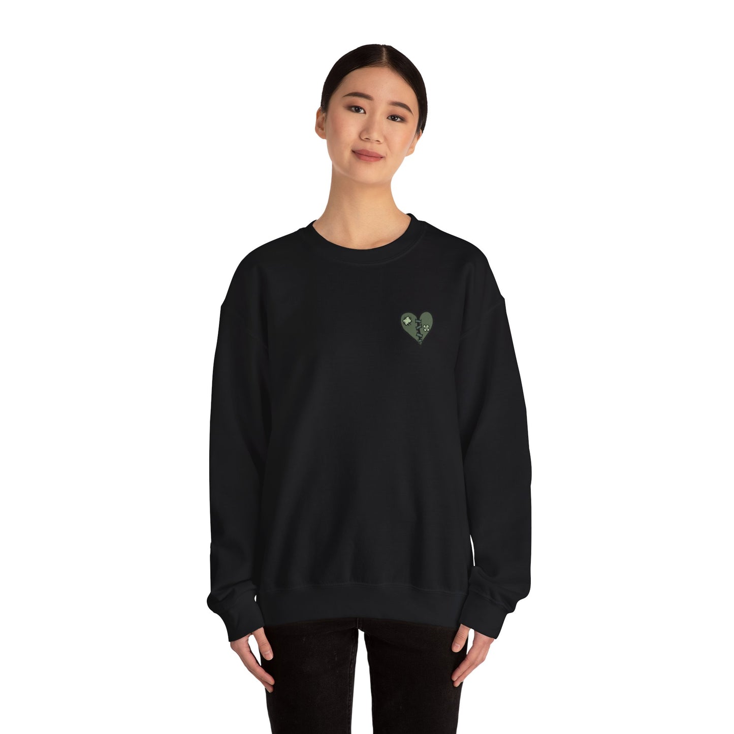 Emo Asf 90's Stoner Unisex Heavy Blend Sweatshirt (Green Heart)