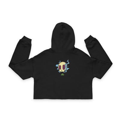 Emo Asf Broken Heart Crop Hoodie (Blue)