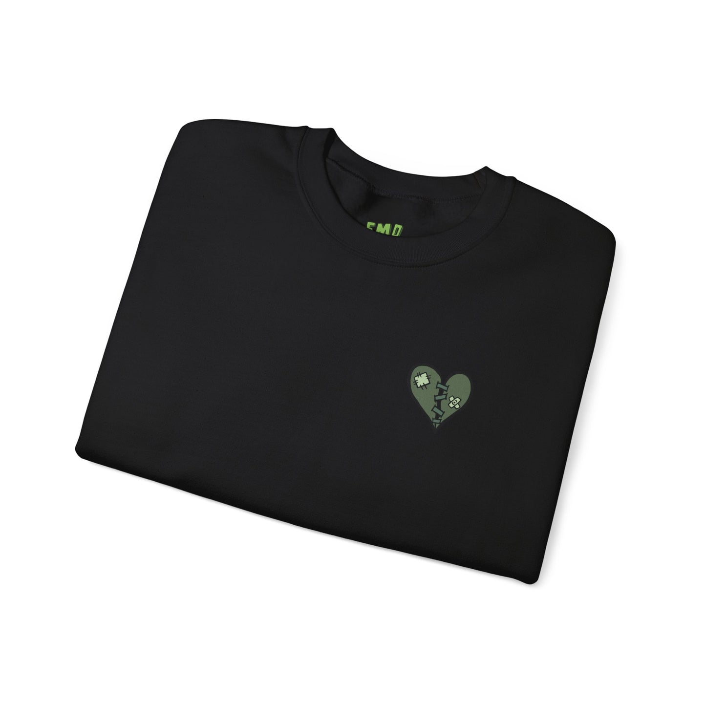 Emo Asf 90's Stoner Unisex Heavy Blend Sweatshirt (Green Heart)
