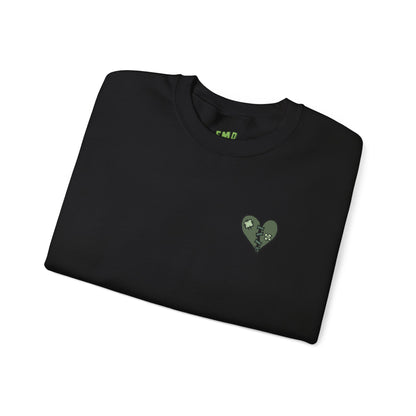 Emo Asf 90's Stoner Unisex Heavy Blend Sweatshirt (Green Heart)