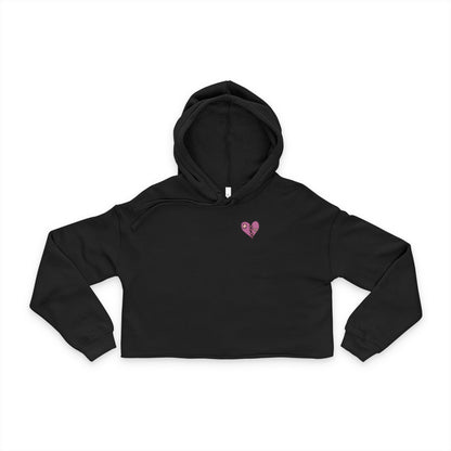 Emo Asf Broken Heart Crop Hoodie (Pink)